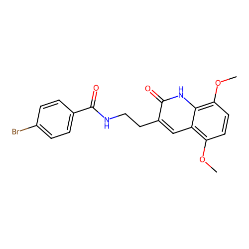 4-bromo-N-[2-(5,8-dimethoxy-2-oxo-1H-quinolin-3-yl)ethyl]benzamide structure