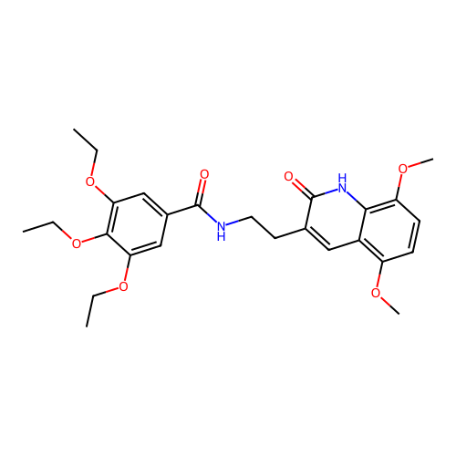 N-[2-(5,8-dimethoxy-2-oxo-1H-quinolin-3-yl)ethyl]-3,4,5-triethoxybenzamide structure