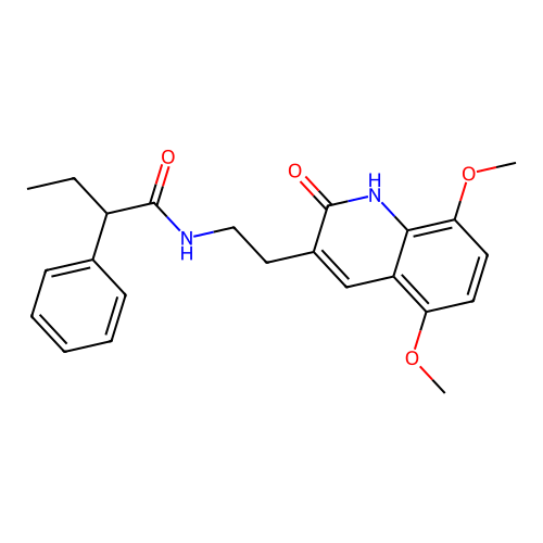 N-(2-(5,8-dimethoxy-2-oxo-1,2-dihydroquinolin-3-yl)ethyl)-2-phenylbutanamide structure