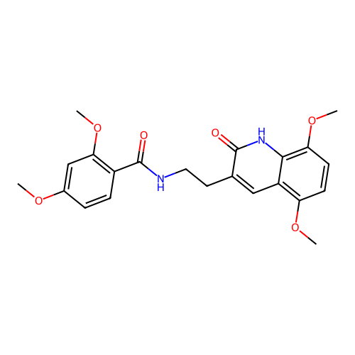 N-(2-(5,8-dimethoxy-2-oxo-1,2-dihydroquinolin-3-yl)ethyl)-2,4-dimethoxybenzamide structure