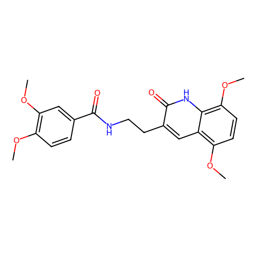N-[2-(5,8-dimethoxy-2-oxo-1H-quinolin-3-yl)ethyl]-3,4-dimethoxybenzamide structure