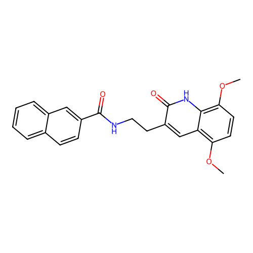 N-(2-(5,8-dimethoxy-2-oxo-1,2-dihydroquinolin-3-yl)ethyl)-2-naphthamide structure
