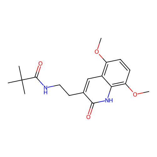 N-(2-(5,8-dimethoxy-2-oxo-1,2-dihydroquinolin-3-yl)ethyl)pivalamide structure