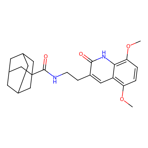 N-[2-(5,8-dimethoxy-2-oxo-1H-quinolin-3-yl)ethyl]adamantane-1-carboxamide structure