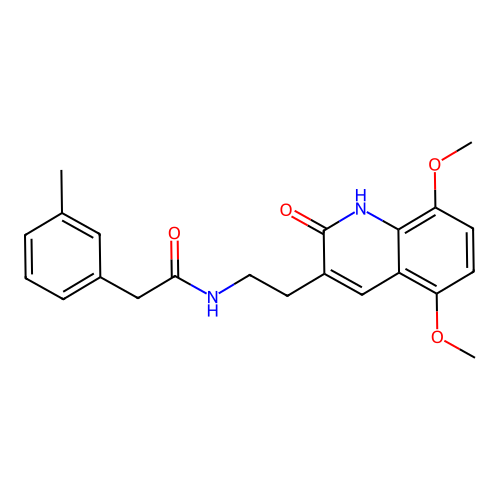 N-[2-(5,8-dimethoxy-2-oxo-1H-quinolin-3-yl)ethyl]-2-(3-methylphenyl)acetamide structure