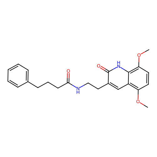 N-[2-(5,8-dimethoxy-2-oxo-1H-quinolin-3-yl)ethyl]-4-phenylbutanamide structure