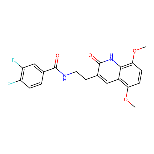 N-(2-(5,8-dimethoxy-2-oxo-1,2-dihydroquinolin-3-yl)ethyl)-3,4-difluorobenzamide structure