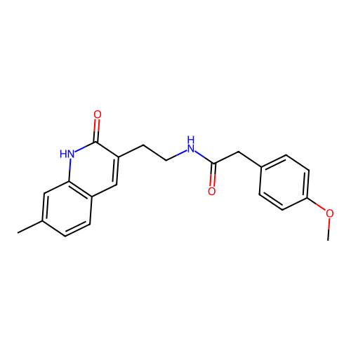 2-(4-methoxyphenyl)-N-[2-(7-methyl-2-oxo-1H-quinolin-3-yl)ethyl]acetamide structure