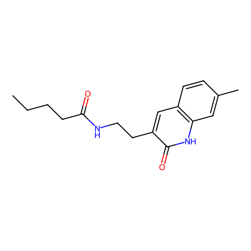 N-[2-(7-methyl-2-oxo-1H-quinolin-3-yl)ethyl]pentanamide structure