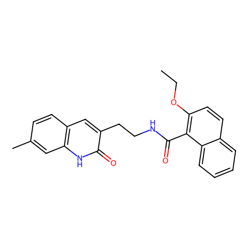 2-ethoxy-N-[2-(7-methyl-2-oxo-1H-quinolin-3-yl)ethyl]naphthalene-1-carboxamide structure