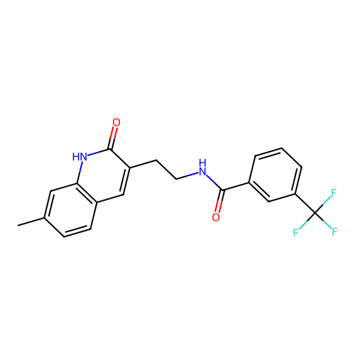 N-[2-(7-methyl-2-oxo-1H-quinolin-3-yl)ethyl]-3-(trifluoromethyl)benzamide structure