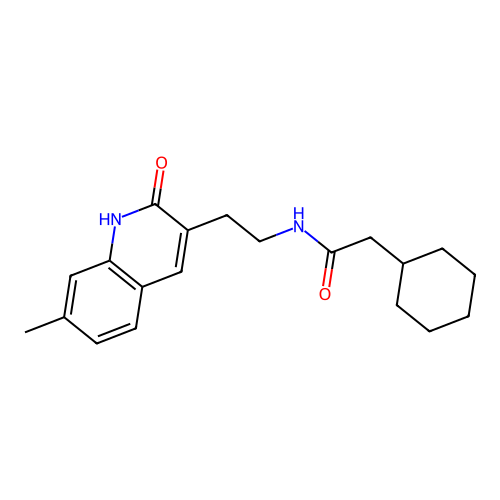 2-cyclohexyl-N-(2-(7-methyl-2-oxo-1,2-dihydroquinolin-3-yl)ethyl)acetamide structure