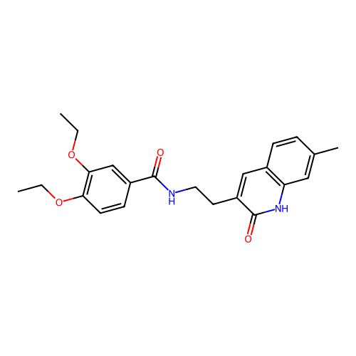 3,4-diethoxy-N-(2-(7-methyl-2-oxo-1,2-dihydroquinolin-3-yl)ethyl)benzamide structure
