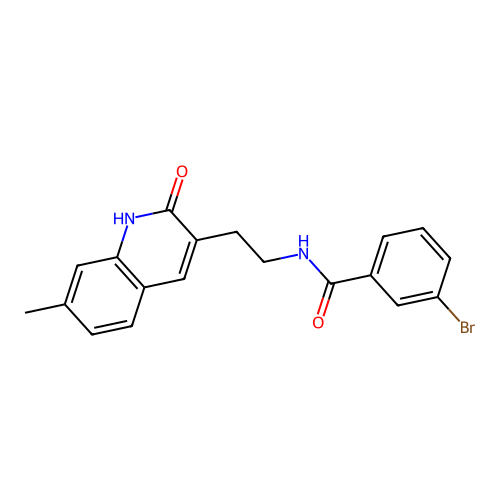 3-bromo-N-[2-(7-methyl-2-oxo-1H-quinolin-3-yl)ethyl]benzamide structure