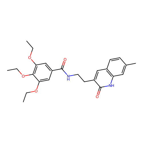 3,4,5-triethoxy-N-[2-(7-methyl-2-oxo-1H-quinolin-3-yl)ethyl]benzamide structure