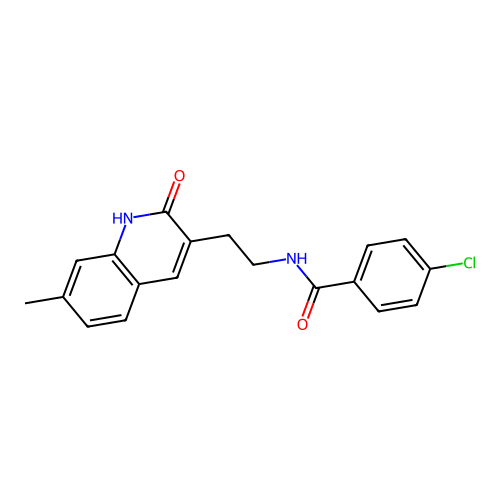 4-chloro-N-[2-(7-methyl-2-oxo-1H-quinolin-3-yl)ethyl]benzamide structure