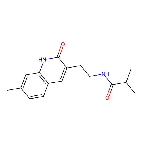 N-(2-(7-methyl-2-oxo-1,2-dihydroquinolin-3-yl)ethyl)isobutyramide structure