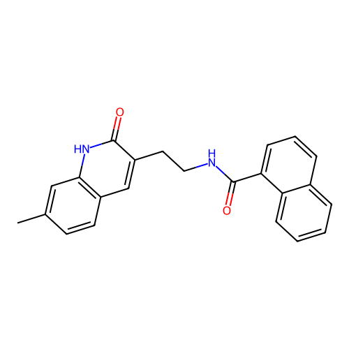 N-[2-(7-methyl-2-oxo-1H-quinolin-3-yl)ethyl]naphthalene-1-carboxamide structure