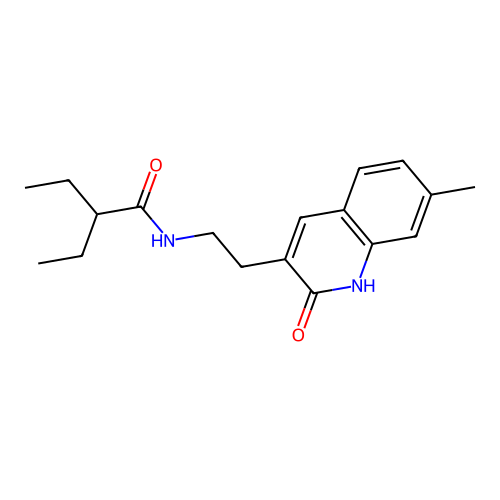 2-ethyl-N-[2-(7-methyl-2-oxo-1H-quinolin-3-yl)ethyl]butanamide structure