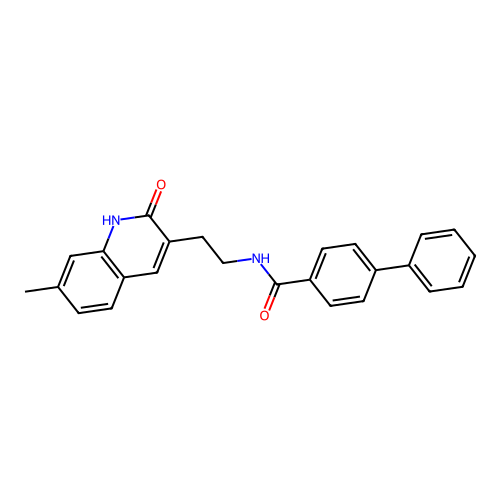 N-[2-(7-methyl-2-oxo-1H-quinolin-3-yl)ethyl]-4-phenylbenzamide structure