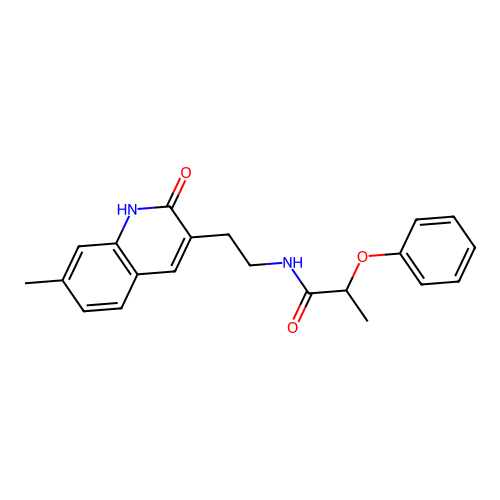 N-[2-(7-methyl-2-oxo-1H-quinolin-3-yl)ethyl]-2-phenoxypropanamide structure