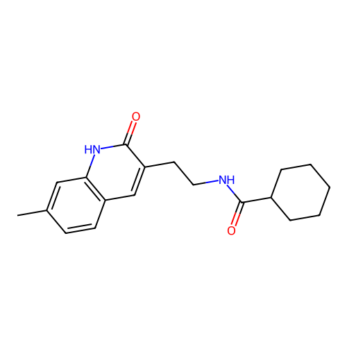 N-[2-(7-methyl-2-oxo-1H-quinolin-3-yl)ethyl]cyclohexanecarboxamide structure