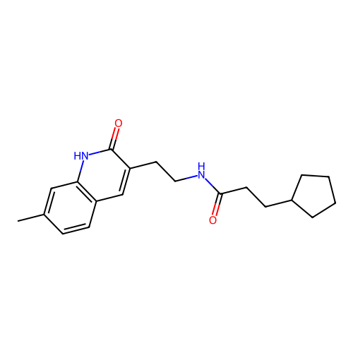 3-cyclopentyl-N-(2-(7-methyl-2-oxo-1,2-dihydroquinolin-3-yl)ethyl)propanamide structure