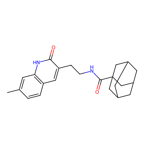 N-[2-(7-methyl-2-oxo-1H-quinolin-3-yl)ethyl]adamantane-1-carboxamide structure
