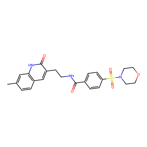 N-[2-(7-methyl-2-oxo-1H-quinolin-3-yl)ethyl]-4-morpholin-4-ylsulfonylbenzamide structure