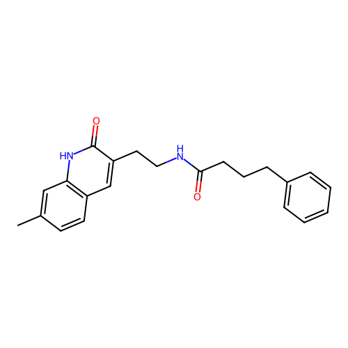 N-[2-(7-methyl-2-oxo-1H-quinolin-3-yl)ethyl]-4-phenylbutanamide structure
