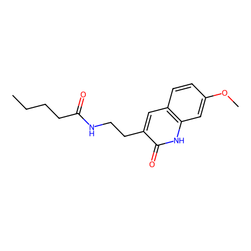 N-(2-(7-methoxy-2-oxo-1,2-dihydroquinolin-3-yl)ethyl)pentanamide structure