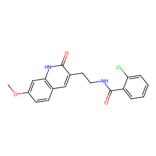 2-chloro-N-[2-(7-methoxy-2-oxo-1H-quinolin-3-yl)ethyl]benzamide structure