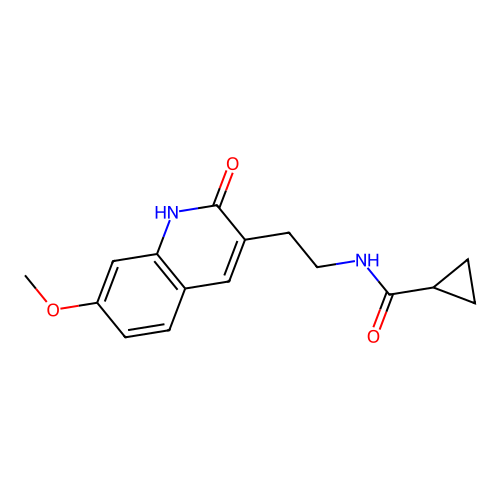 N-[2-(7-methoxy-2-oxo-1H-quinolin-3-yl)ethyl]cyclopropanecarboxamide structure