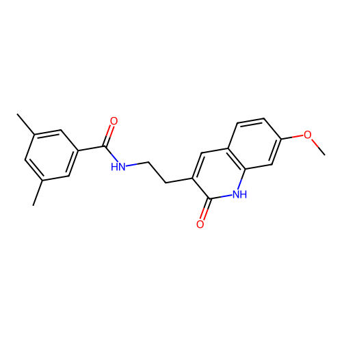 N-(2-(7-methoxy-2-oxo-1,2-dihydroquinolin-3-yl)ethyl)-3,5-dimethylbenzamide structure