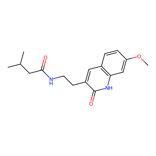 N-(2-(7-methoxy-2-oxo-1,2-dihydroquinolin-3-yl)ethyl)-3-methylbutanamide structure