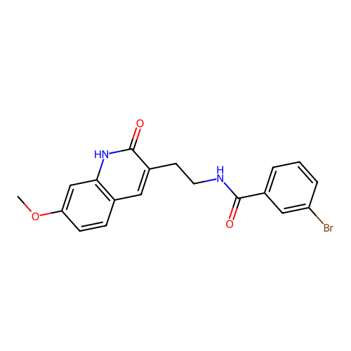 3-bromo-N-[2-(7-methoxy-2-oxo-1,2-dihydroquinolin-3-yl)ethyl]benzamide structure