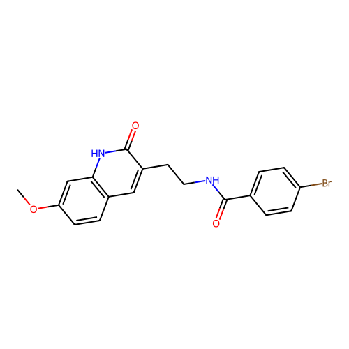 4-bromo-N-[2-(7-methoxy-2-oxo-1H-quinolin-3-yl)ethyl]benzamide structure