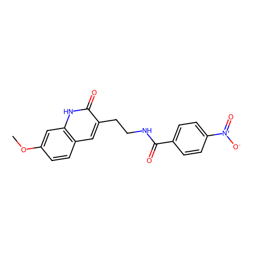 N-[2-(7-methoxy-2-oxo-1H-quinolin-3-yl)ethyl]-4-nitrobenzamide structure