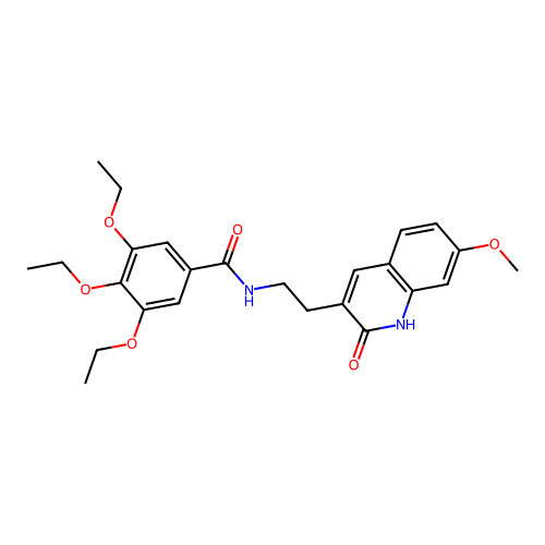 3,4,5-triethoxy-N-[2-(7-methoxy-2-oxo-1H-quinolin-3-yl)ethyl]benzamide structure