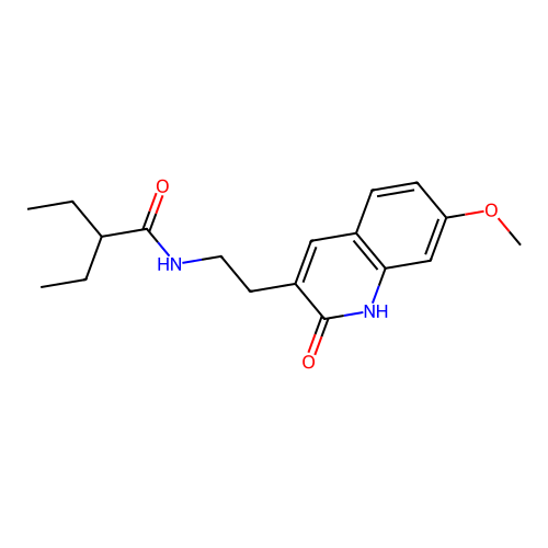 2-ethyl-N-[2-(7-methoxy-2-oxo-1H-quinolin-3-yl)ethyl]butanamide structure
