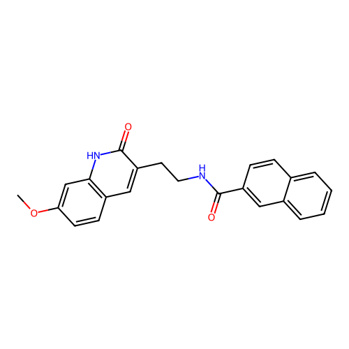N-[2-(7-methoxy-2-oxo-1H-quinolin-3-yl)ethyl]naphthalene-2-carboxamide structure