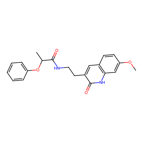 N-(2-(7-methoxy-2-oxo-1,2-dihydroquinolin-3-yl)ethyl)-2-phenoxypropanamide structure