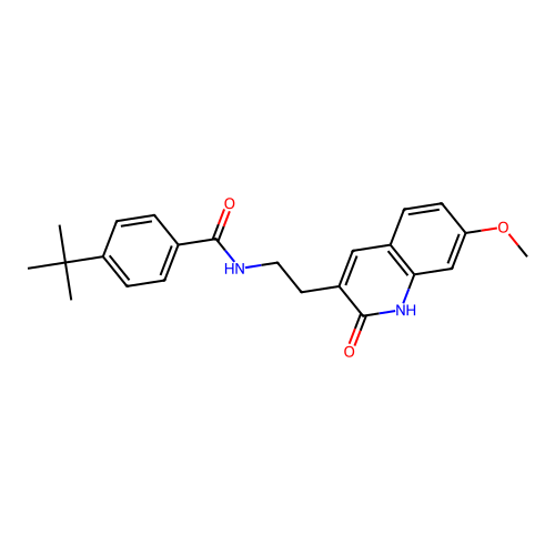 4-tert-butyl-N-[2-(7-methoxy-2-oxo-1H-quinolin-3-yl)ethyl]benzamide structure