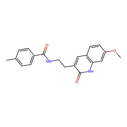 N-(2-(7-methoxy-2-oxo-1,2-dihydroquinolin-3-yl)ethyl)-4-methylbenzamide structure