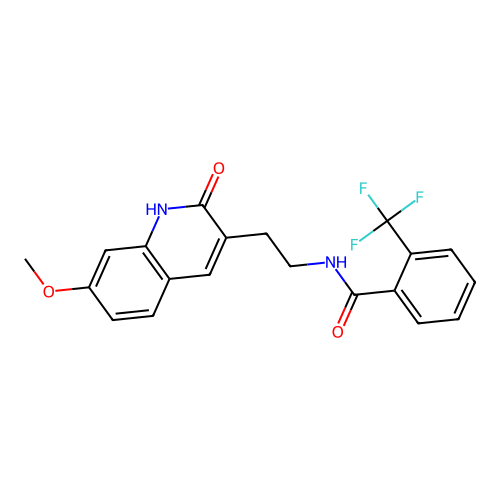 N-[2-(7-methoxy-2-oxo-1H-quinolin-3-yl)ethyl]-2-(trifluoromethyl)benzamide structure
