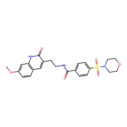 N-[2-(7-methoxy-2-oxo-1H-quinolin-3-yl)ethyl]-4-morpholin-4-ylsulfonylbenzamide structure