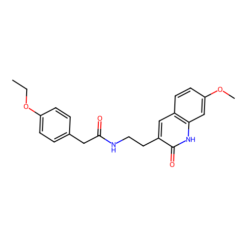 2-(4-ethoxyphenyl)-N-[2-(7-methoxy-2-oxo-1H-quinolin-3-yl)ethyl]acetamide structure