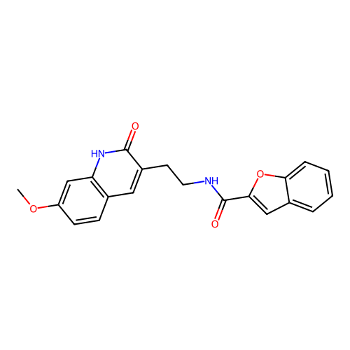 N-(2-(7-methoxy-2-oxo-1,2-dihydroquinolin-3-yl)ethyl)benzofuran-2-carboxamide structure
