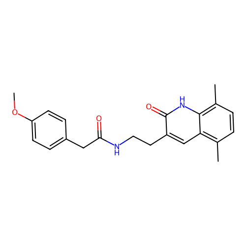 N-[2-(5,8-dimethyl-2-oxo-1H-quinolin-3-yl)ethyl]-2-(4-methoxyphenyl)acetamide structure