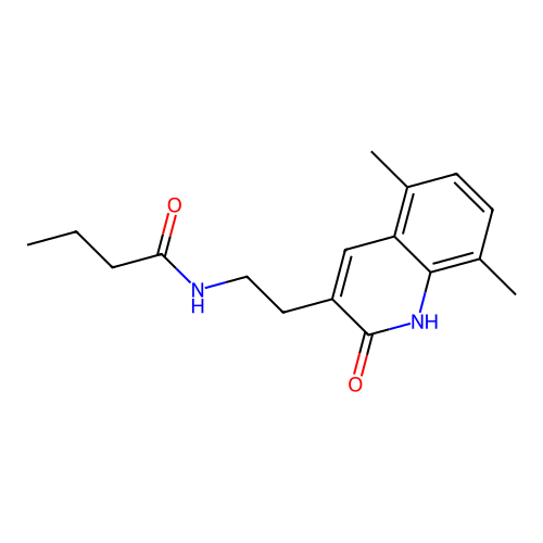 N-(2-(5,8-dimethyl-2-oxo-1,2-dihydroquinolin-3-yl)ethyl)butyramide structure
